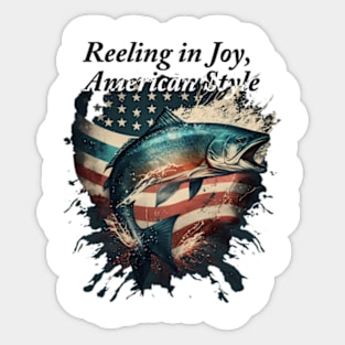 Reeling in Joy, American Style Sticker